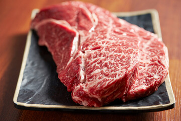 Fresh raw meat on a plate