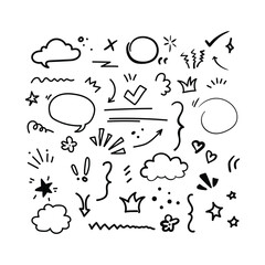 Hand drawn doodle elements for graphic design