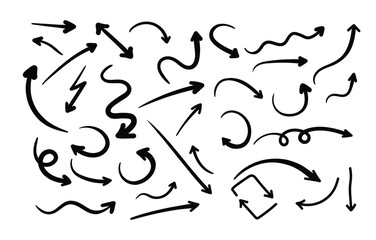 Collection of hand drawn arrows for design