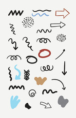 Hand drawn arrows and shapes for infographic design