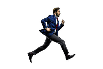illustration of a man in a suit running