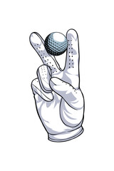 illustration of a hand holding a golf ball