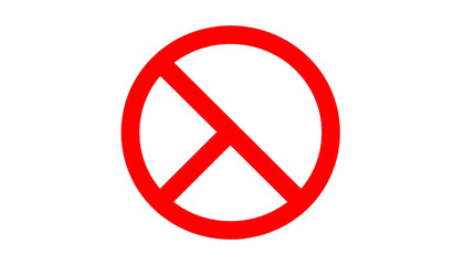 Obraz premium Red circle crossed by a red bar, implying prohibition, on a black background