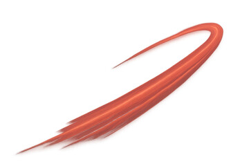 Red light trail swoosh creating dynamic motion effect, abstract energy streak with transparent background