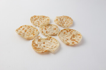 Homemade Crunchy Nut Crackers Isolated on white