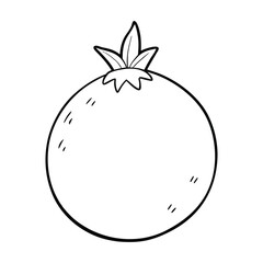 A beautiful pomegranate coloring page featuring a ripe fruit with detailed seeds and leaves, perfect for kids and adults to enjoy creative coloring and learn about fruits.
