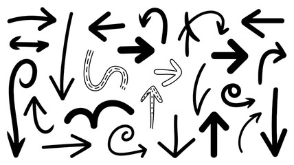 Hand drawn arrow collection direction vector elements