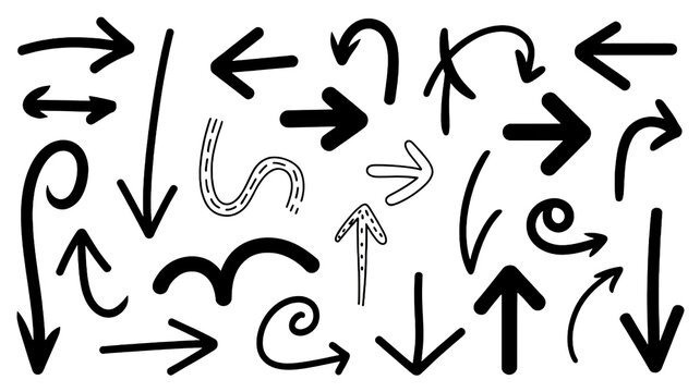 Hand drawn arrow collection direction vector elements