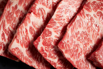 Fresh raw meat on a plate