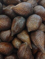 fresh snake fruit or salak  at the market. 