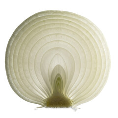 Close Up Of A White Onion Slice With Concentric Rings Detailed Texture Realistic Photo