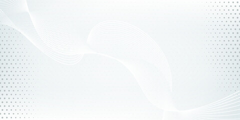 Futuristic gray white abstract background. shining wave lines pattern for banner, wallpaper, cover.