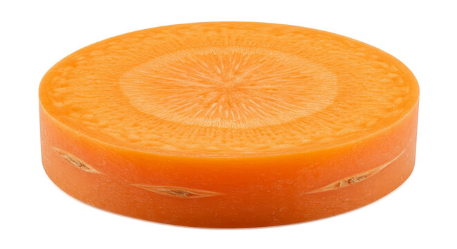 Close Up Realistic Carrot Slice Isolated Orange Background Fresh Healthy Food