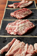 Fresh raw meat on a plate