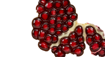 Close up Realistic Photo Ripe Pomegranate Seeds Red Fruit Background