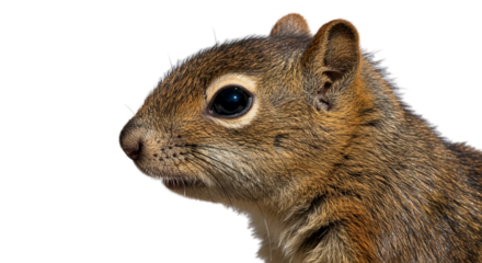 Close-Up Realistic Squirrel Portrait Brown Fur Detail Soft Light