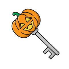 Key With Halloween Pumpkin Ornament