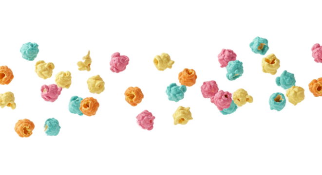 Colorful Ice Cream Scoops Scattered on Gradient Background