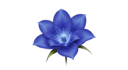 Detailed Blue Flower with Sparkles on Blue Gradient Background