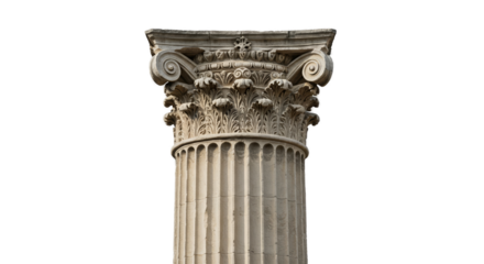 Corinthian Column Capital Ancient Architectural Element Stone Realistic Photo