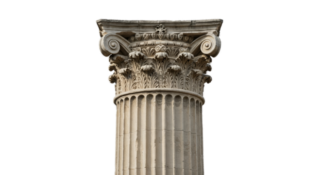 Corinthian Column Capital Ancient Architectural Element Stone Realistic Photo