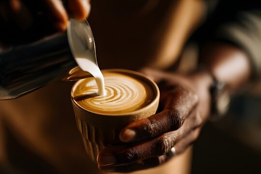 Latte Art Creation in Progress