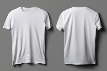 Fototapeta premium Plain White T-Shirts Front and Back Views