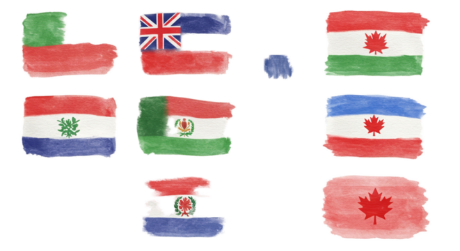 Diverse National Flags on Abstract Gradient Background with Soft Focus Effect