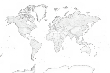 World map with cracked texture showing global challenges and environmental fragility on transparent background