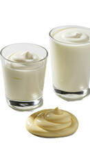 Creamy Yogurt and Mayonnaise Swirls in Glass Transparent PNG