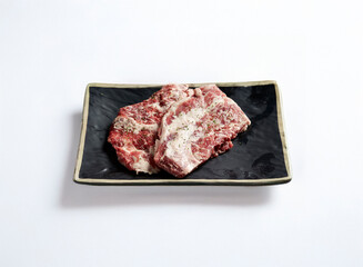 Fresh raw meat on a plate