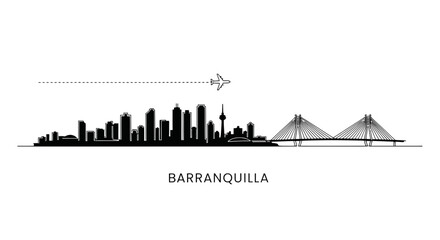 Obraz premium Barranquilla Skyline and Airport Landmark