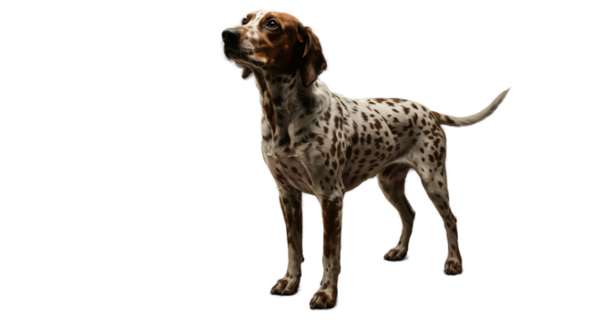 English Setter Dog Realistic Photo Brown and White Spots Isolated