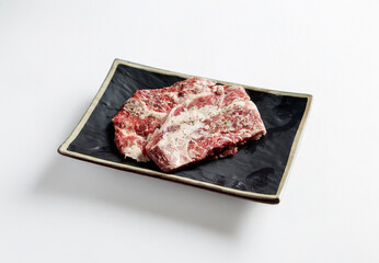 Fresh raw meat on a plate