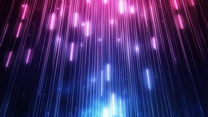 Abstract Neon Light Trails Ascending in a Digital Space. - Powered by Adobe