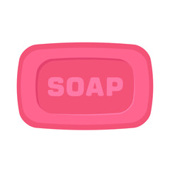 bar of pink soap flat vector illustration logo icon clipart	
