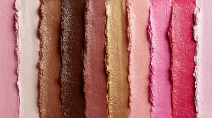 Vibrant cosmetic and skincare concept showcasing diverse makeup colors on a smooth gradient background, celebrating beauty, inclusivity, and creativity in modern cosmetic design.