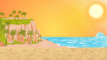summer background with palm trees