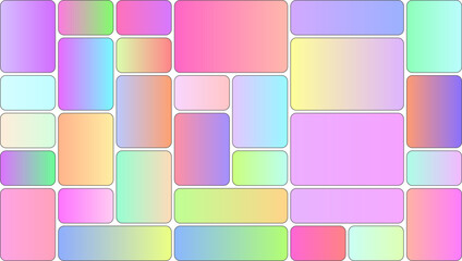 Abstract geometric background with pastel gradient rectangles and squares
