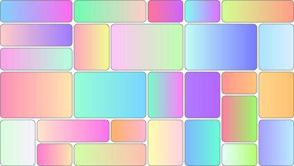 Abstract geometric background with pastel color gradients and rounded rectangles