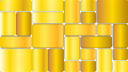 Abstract geometric pattern of golden yellow rectangles and squares