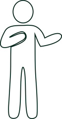Human stick outline vector icon, perfect for teamwork, communication, and instruction themes.