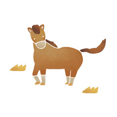 馬の年賀状イラスト