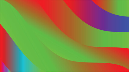 Dynamic Abstract Gradient Waves in Red, Green, and Blue with Vibrant Color Flow Design Background