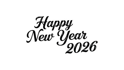 Happy New Year 2026 Calligraphy Text celebration greeting