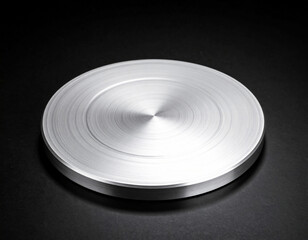 Metal Circular Disc with Brushed Aluminum Texture