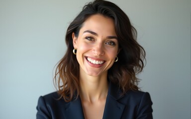 Successful business woman smiling. High quality