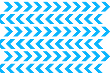 Blue chevrons forming a repetitive pattern, creating a sense of movement and direction change. Transparent background