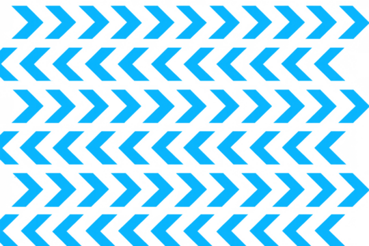 Blue chevrons forming a repetitive pattern, creating a sense of movement and direction change. Transparent background