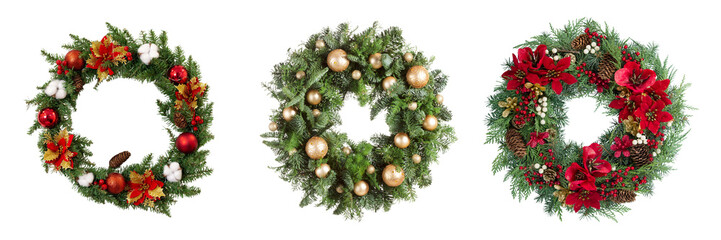 Christmas Wreath Isolated On Transparent Background